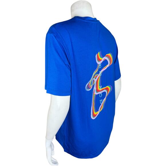 Curations Ty Mayberry Graphic Tee Small Blue Retro Cassette LGBTQ Pride NWT - Picture 3 of 14